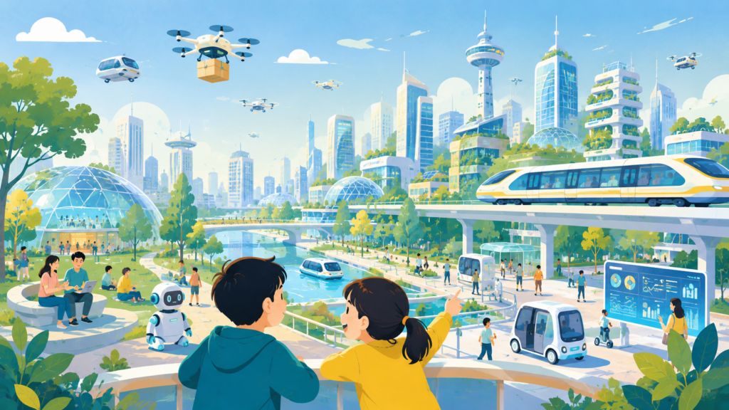 α世代の子どもたちが生きる2046年の社会を具体的に描く