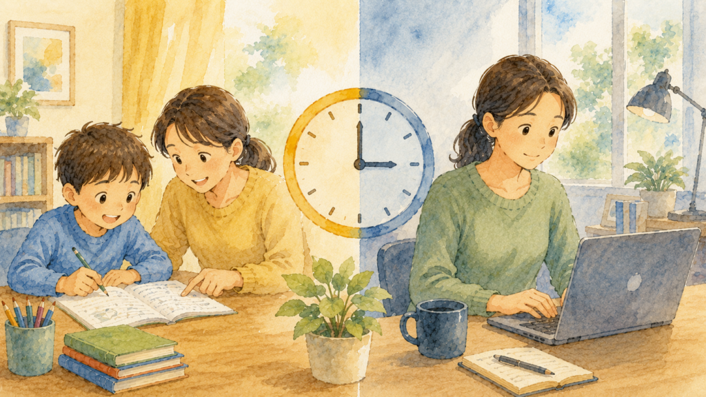 宿題サポートの時間を決めると、自分の仕事も守れる理由